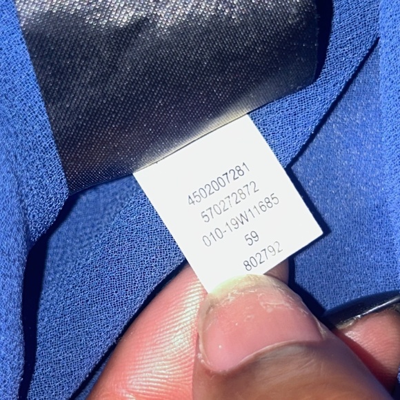 White House Black Market Floral Burnout Off-Shoulder Blouse Blue Women’s Medium - Picture 11 of 14